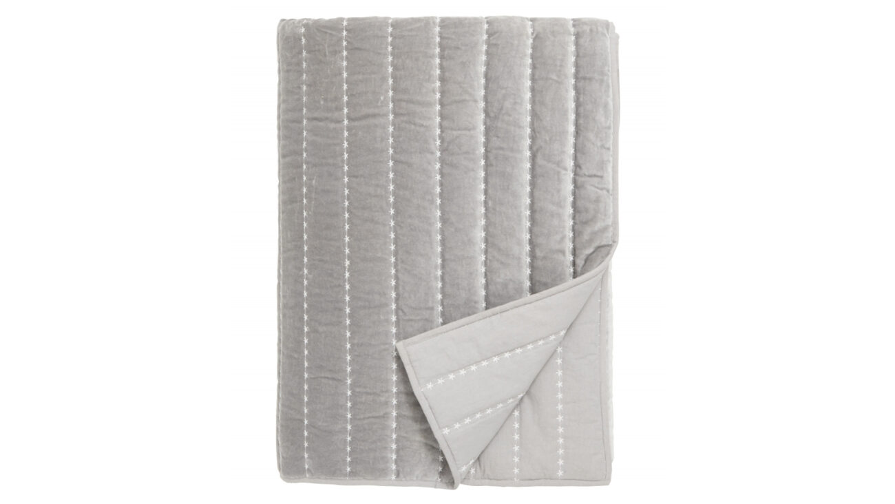 Nordal Cosy rúmteppi 220x270 Velvet Dusty grátt