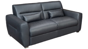 Lolly svefnsófi svart leður 18 cm dýna