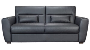 Lolly svefnsófi svart leður 18 cm dýna