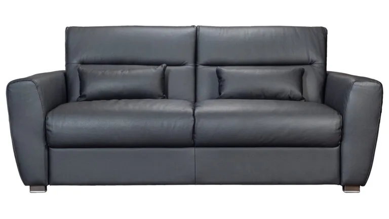 Lolly svefnsófi svart leður 18 cm dýna