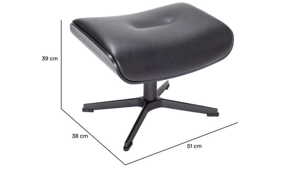 Timeout skammel svört eik/leður svart - svart ál Timeout skammel svört eik/leður svart - svart ál