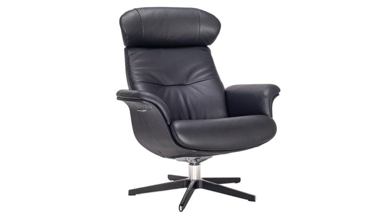 Timeout stóll leður svartur m/eik