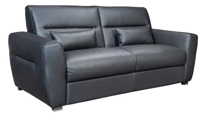 Lolly svefnsófi svart leður 18 cm dýna