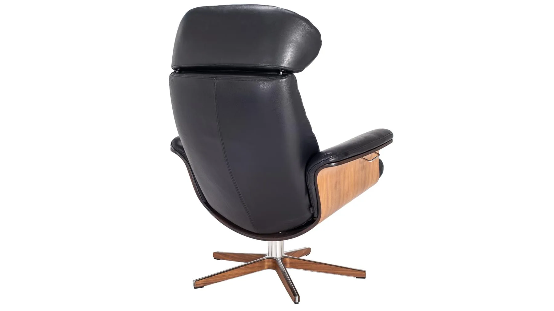 Timeout stóll hnota/leður svartur - m/v