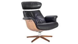 Timeout stóll hnota/leður svartur - m/v