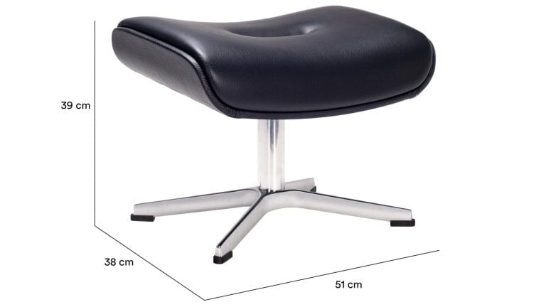 Timeout skammel leður svart - ál