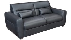Lolly svefnsófi svart leður 18 cm dýna