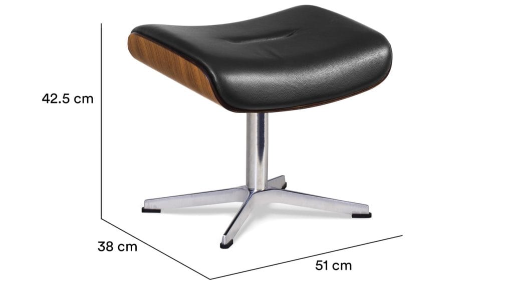 Timeout skammel XL hnota/leður svart - ál