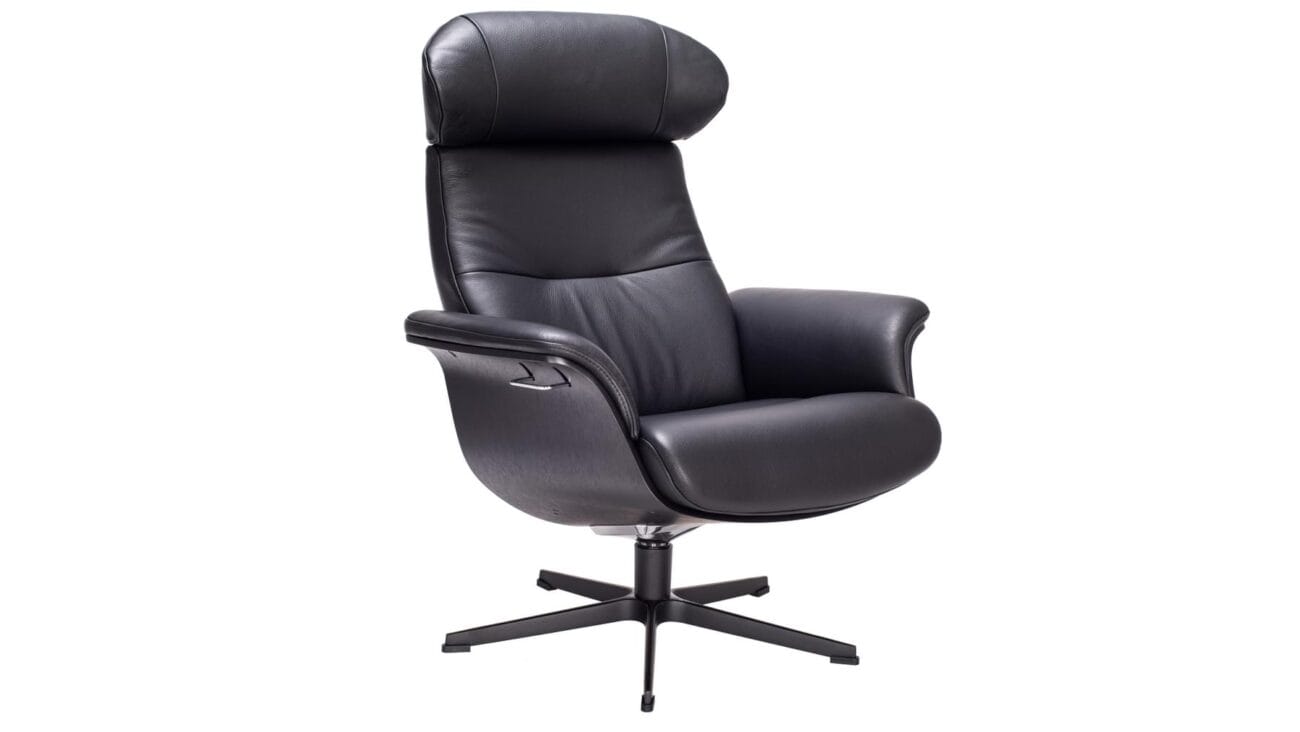 Timeout stóll svört eik/leður svartur - svart ál