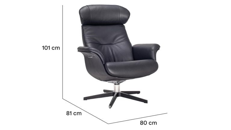 Timeout stóll leður svartur m/eik