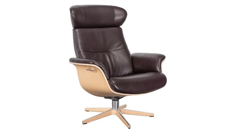 Timeout stóll XL eik/leður Zero brúnn - m/v