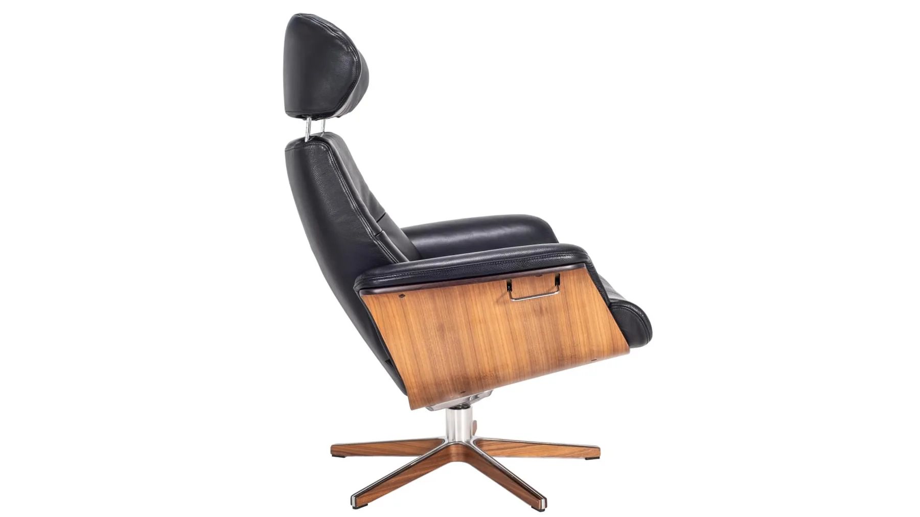 Timeout stóll hnota/leður svartur - m/v