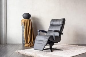 Cosyform lyftistóll, dökkgrátt leður, 4 mótórar