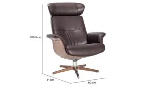 Timeout stóll XL hnota/leður Zero brúnn - m/v