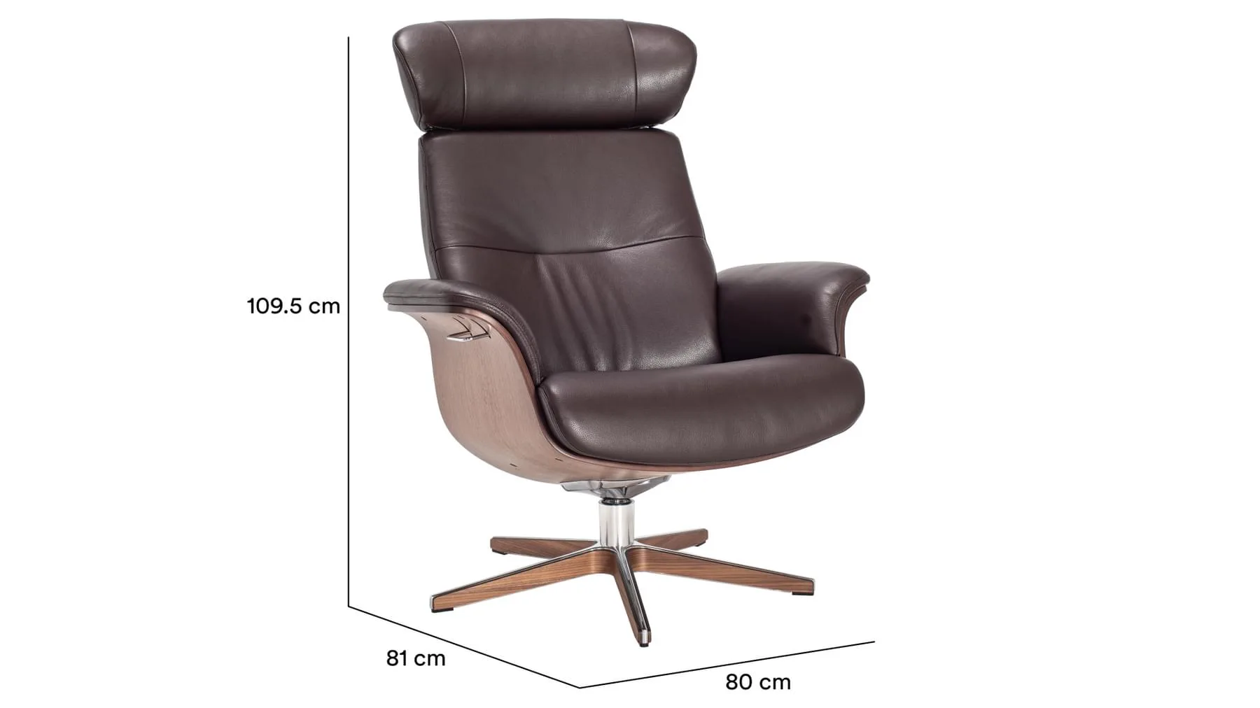 Timeout stóll XL hnota/leður Zero brúnn - m/v