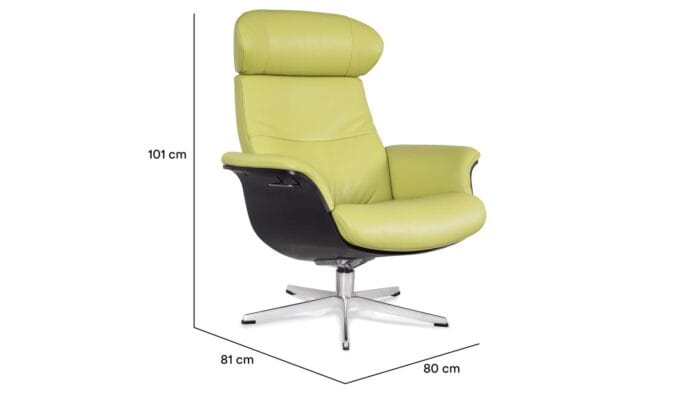 Timeout stóll svört eik/leður Lime - ál