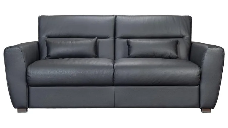 Lolly svefnsófi svart leður 18 cm dýna