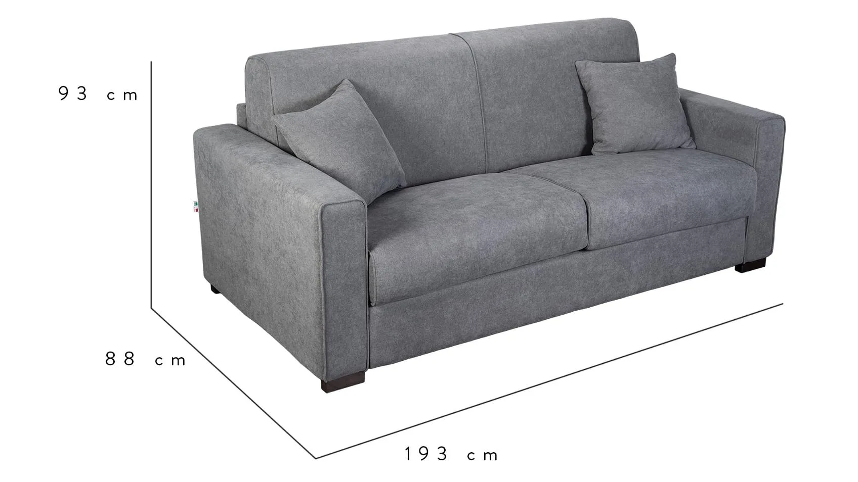 Quadro svefnsófi Queens Ash dökkgrár