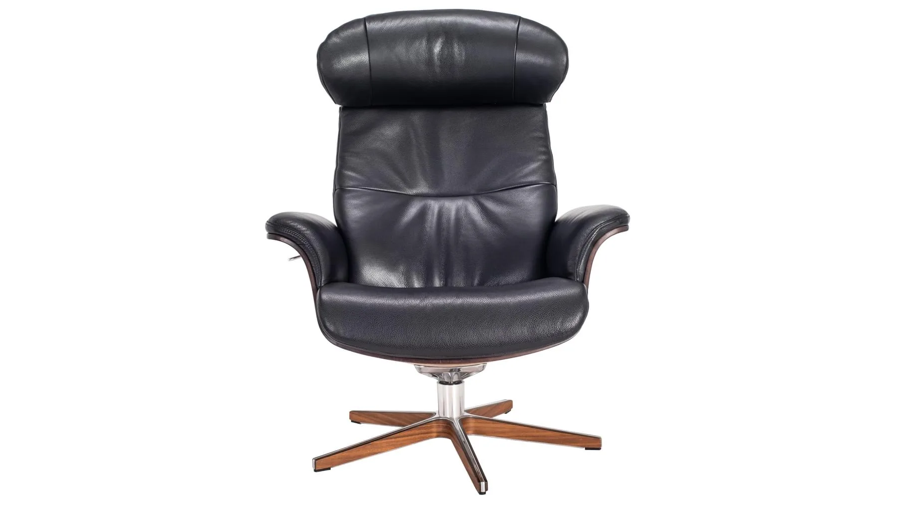 Timeout stóll hnota/leður svartur - m/v