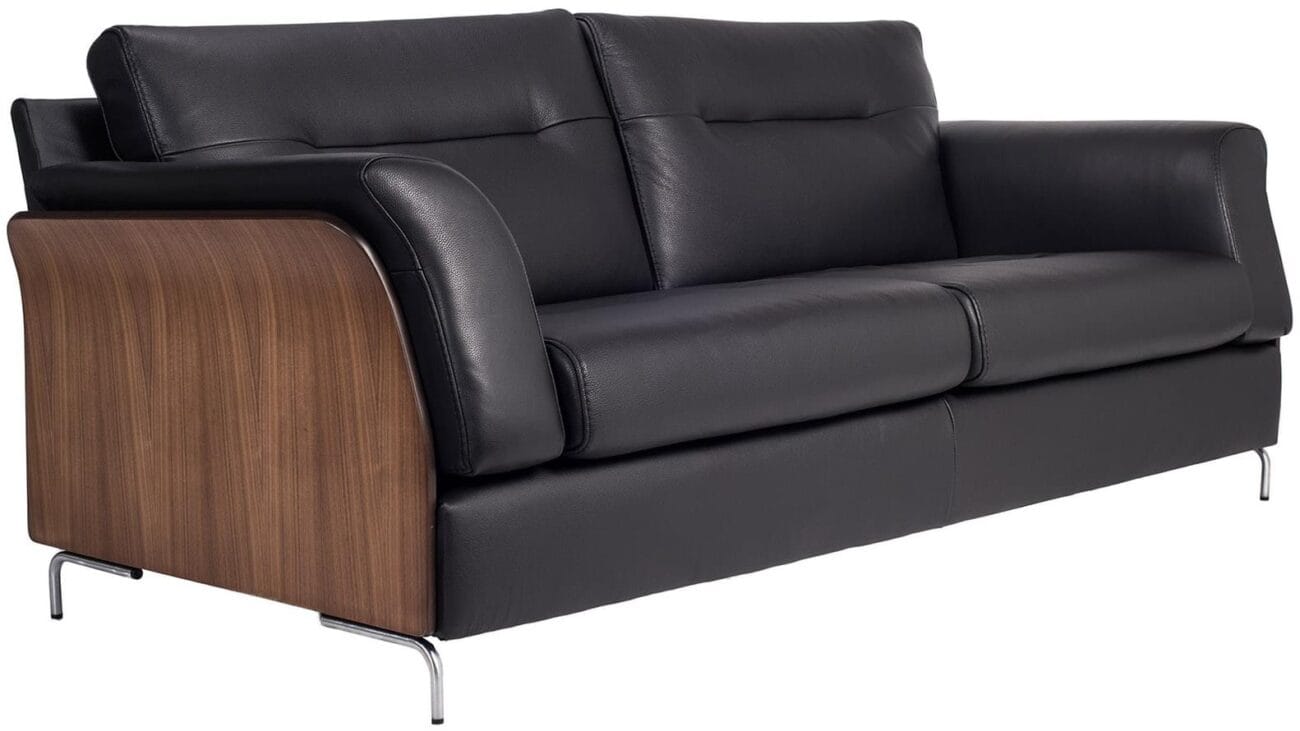 Timeless sófi 2,5s hnota leður svartur