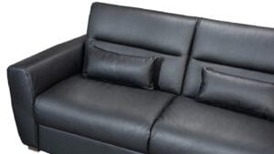 Lolly svefnsófi svart leður 18 cm dýna