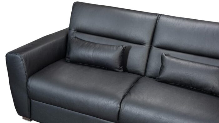 Lolly svefnsófi svart leður 18 cm dýna