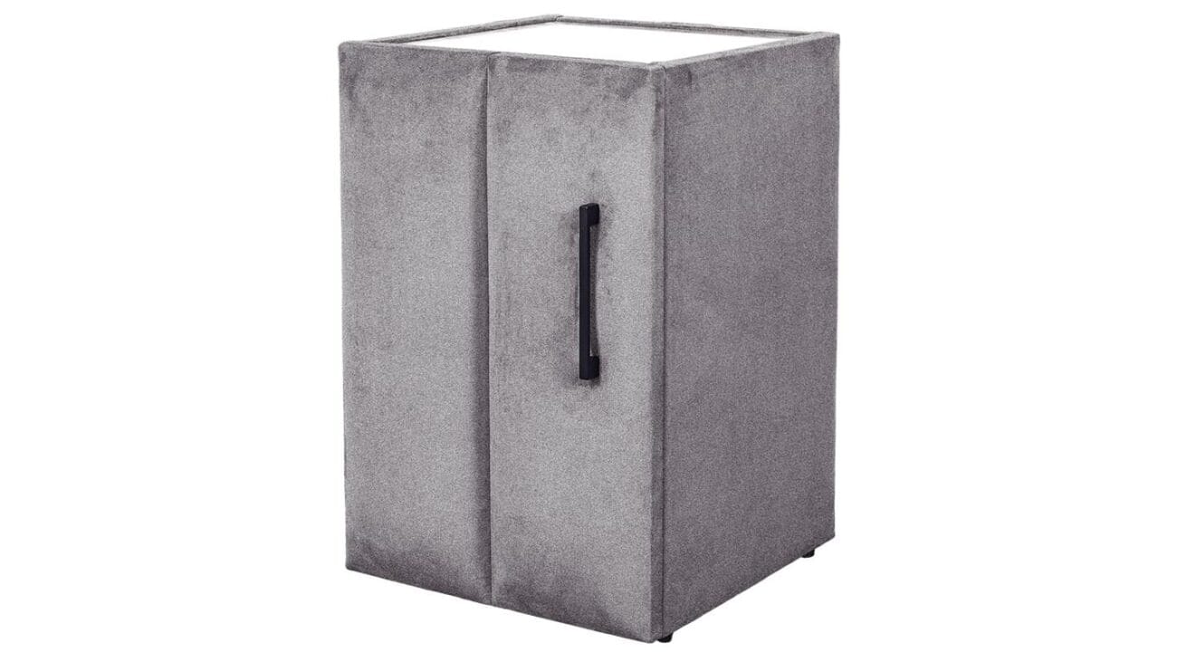 Ocean náttborð með gleri vinstri Romeni grátt