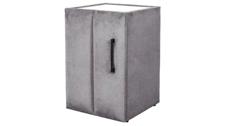 Ocean náttborð með gleri vinstri Romeni grátt