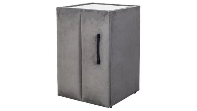 Ocean náttborð m/gleri vinstri Velluto 257 dökkgr