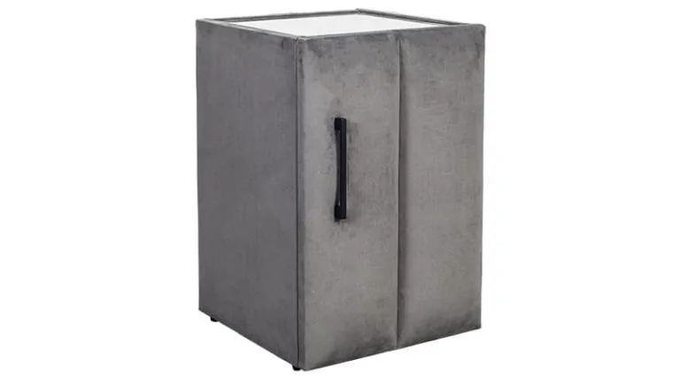 Ocean náttborð m/gleri hægri Velluto 257 dökkgrátt