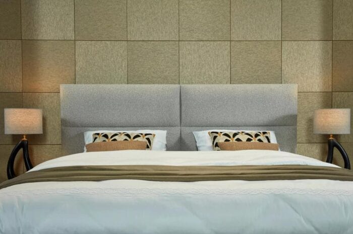 Lounge rúm m/gafli M/F 180x200 Nobu 10 ljósgrátt