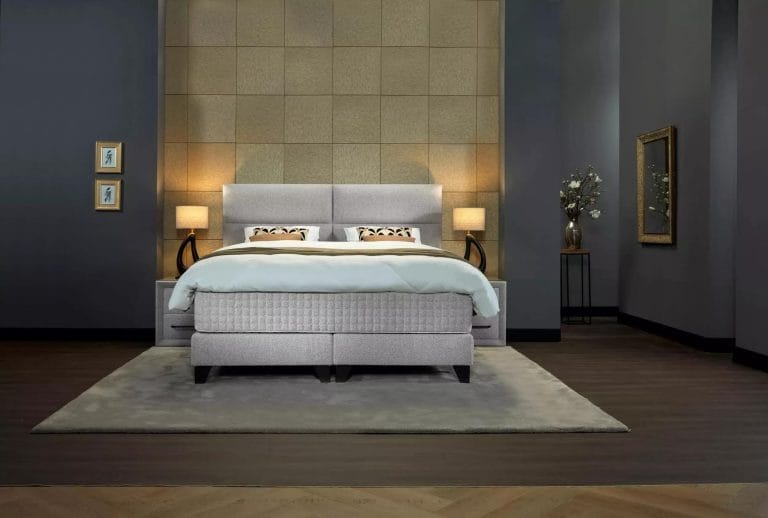 Lounge rúm m/gafli M/F 180x200 Nobu 10 ljósgrátt