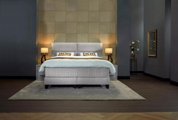 Lounge rúm m/gafli M/F 180x200 Nobu 10 ljósgrátt