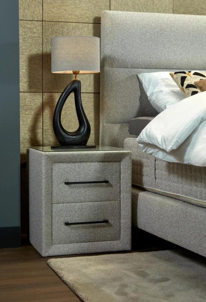 Lounge rúm m/gafli M/F 180x200 Nobu 10 ljósgrátt