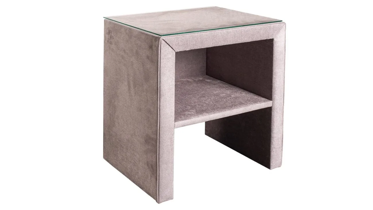 Serta Nature náttborð Viking m gleri grár bómull