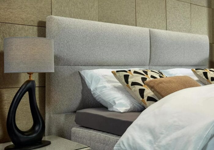 Lounge rúm m/gafli M/F 180x200 Nobu 10 ljósgrátt