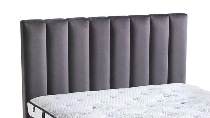 Ocean höfuðgafl 160 Malcolm 32 grátt flauel f. comfort