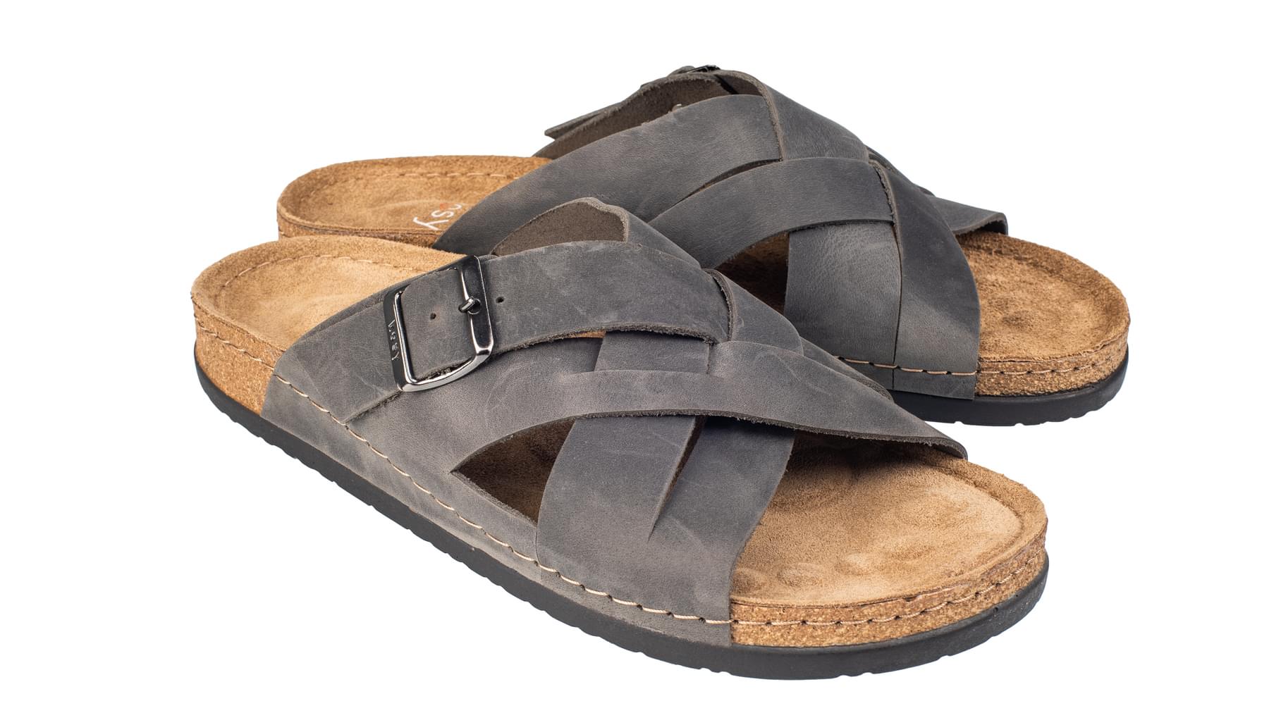 Kosy inniskór 43 Bjarmi grátt leður Kosy inniskór 43 Bjarmi grátt leður