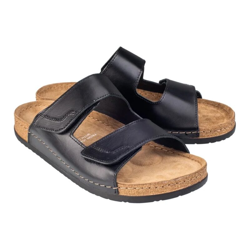 Dögg - Inniskór (Svart leður)