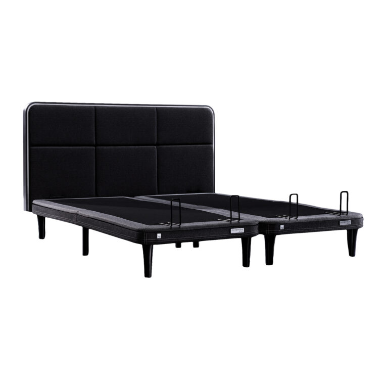 Ergo Sportive stillanlegur rúmbotn 180x200 með höfuðgafli og led lýsingu grár