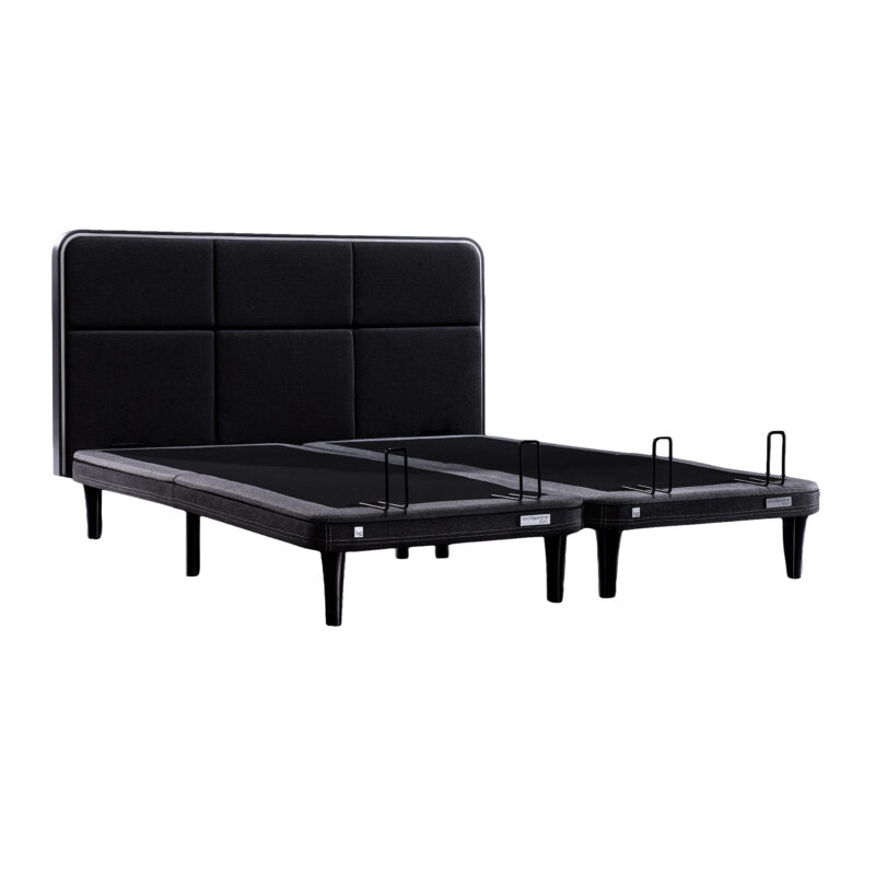 Ergo Sportive stillanlegur rúmbotn 180x200 með höfuðgafli og led lýsingu grár