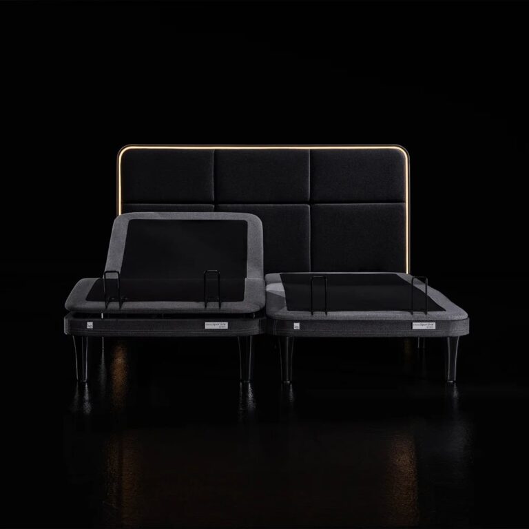 Ergo Sportive stillanlegur rúmbotn 180x210 með höfuðgafli og led lýsingu grár