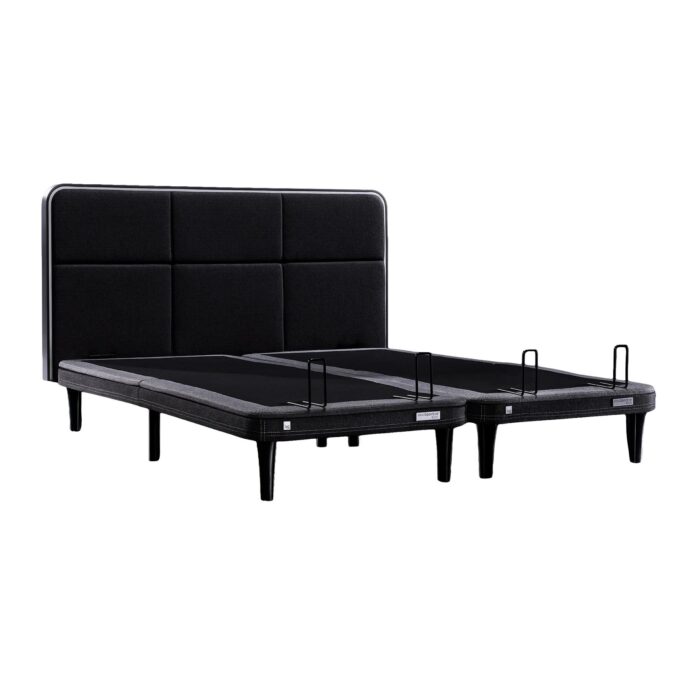Ergo Sportive stillanlegur rúmbotn 180x200 með höfuðgafli og led lýsingu grár