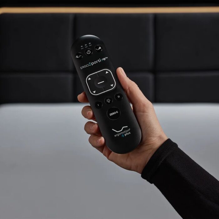 Ergo Sportive stillanlegur rúmbotn 180x210 með höfuðgafli og led lýsingu grár