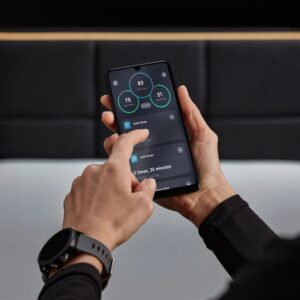 Ergo Sportive stillanlegur rúmbotn 180x200 með höfuðgafli og led lýsingu grár