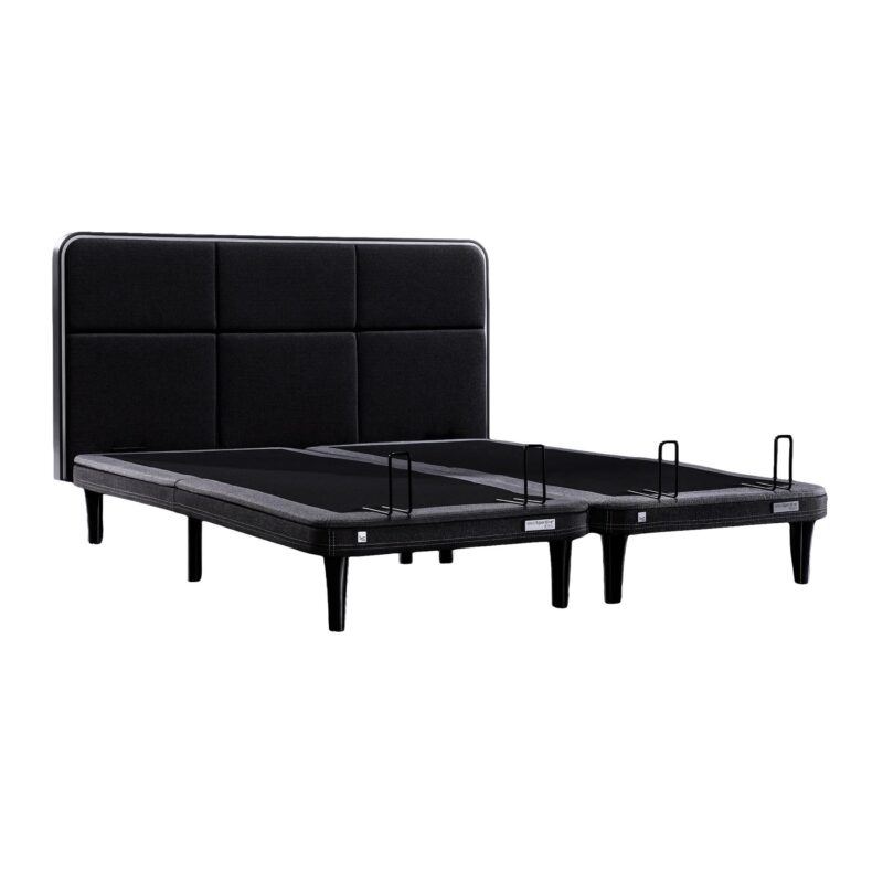 Ergo Sportive stillanlegur rúmbotn 180x210 með höfuðgafli og led lýsingu grár