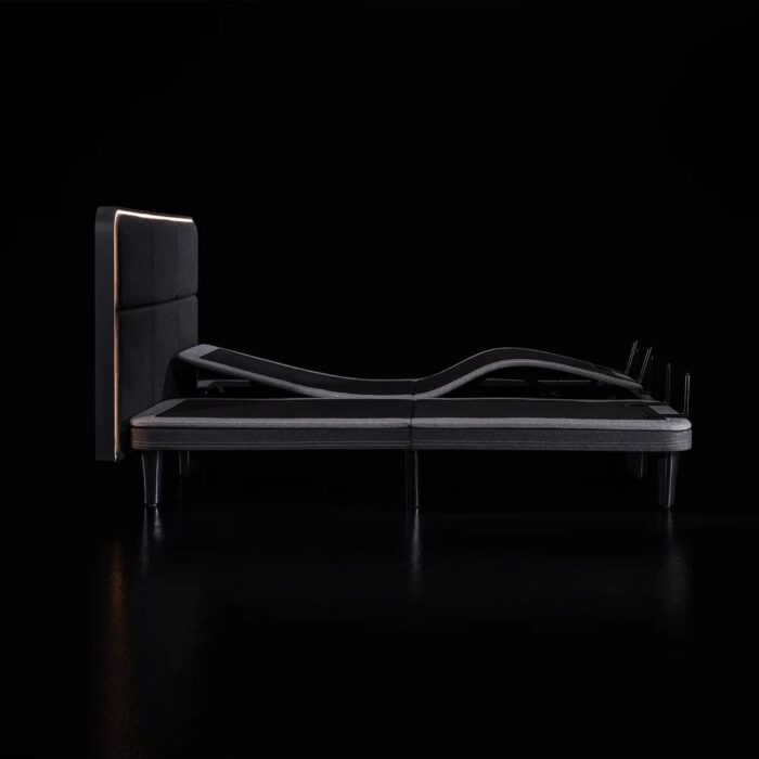 Ergo Sportive stillanlegur rúmbotn 180x210 með höfuðgafli og led lýsingu grár