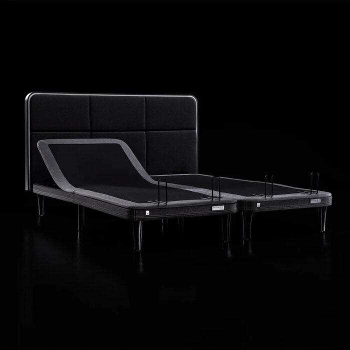 Ergo Sportive stillanlegur rúmbotn 180x200 með höfuðgafli og led lýsingu grár