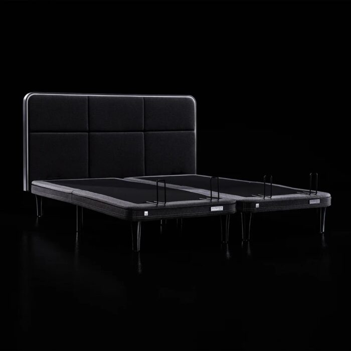 Ergo Sportive stillanlegur rúmbotn 180x200 með höfuðgafli og led lýsingu grár