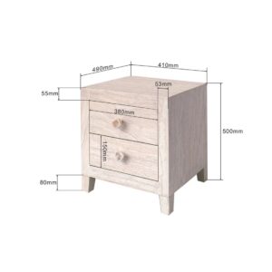 Kare Travertino náttborð 50x49cm